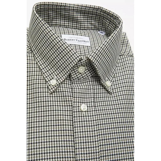 Robert Friedman Beige Cotton Men's Shirt RO-20448-M