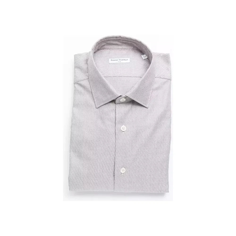 Robert Friedman Beige Cotton Men Shirt RO-20382-M