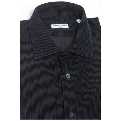 Robert Friedman Black Cotton Men's Shirt