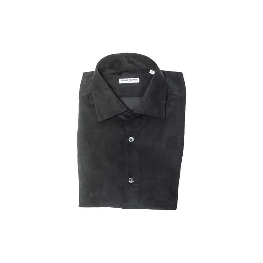 Robert Friedman Black Cotton Men Shirt