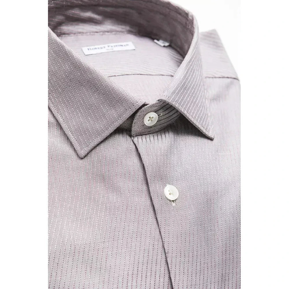 Robert Friedman Beige Cotton Men Shirt RO-20382-M