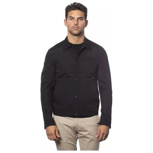 Verri Black Cotton Men's Bomber Jacket Coats & Jackets