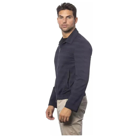 Verri Blue Wool Men Bomber Jacket Coats & Jackets