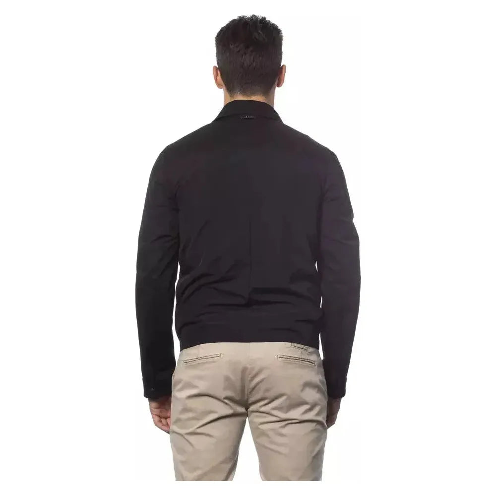 Verri Black Cotton Men's Bomber Jacket Coats & Jackets