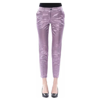 BYBLOS Purple Cotton Women Pants 1728,67345744032,BYBLOS,Casual Pants - Pants - Clothing,Clothing,IT44|L,Jeans & Pants - Women - Clothing,New with tags,Pants - Clothing,Purple,Women,Women - Clothing