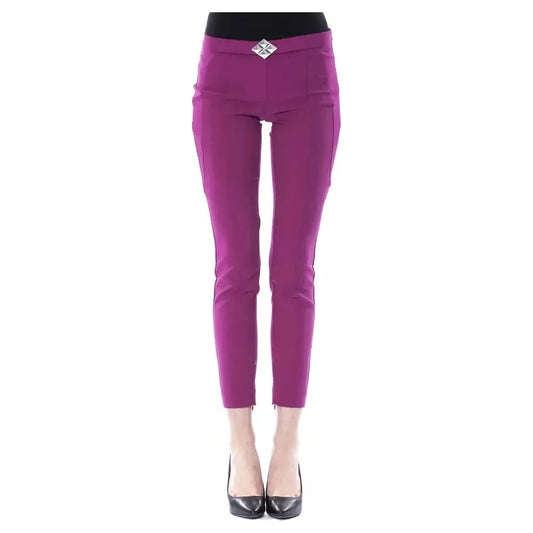 BYBLOS Purple Polyester Women Pants 1728,67345744032,BYBLOS,Clothing,IT42|M,IT44|L,IT46|XL,Jeans & Pants - Women - Clothing,New with tags,Pants - Clothing,Purple,Skinny Pants - Pants - Clothing,Women,Women - Clothing