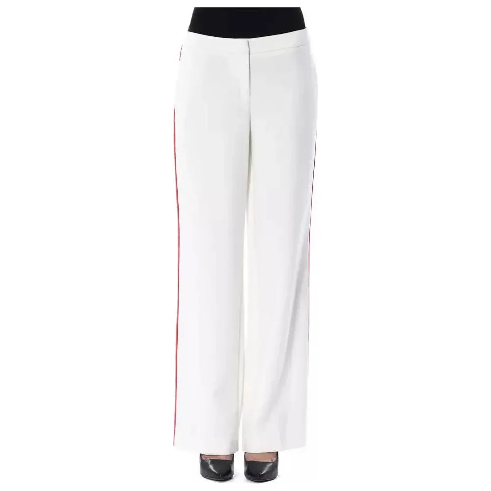 BYBLOS White Polyester Women Pants 1728,67345744032,BYBLOS,Casual Pants - Pants - Clothing,Clothing,IT40|S,IT42|M,Jeans & Pants - Women - Clothing,New with tags,Pants - Clothing,White,Women,Women - Clothing