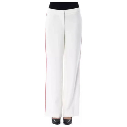 BYBLOS White Polyester Women Pants 1728,67345744032,BYBLOS,Casual Pants - Pants - Clothing,Clothing,IT40|S,IT42|M,Jeans & Pants - Women - Clothing,New with tags,Pants - Clothing,White,Women,Women - Clothing