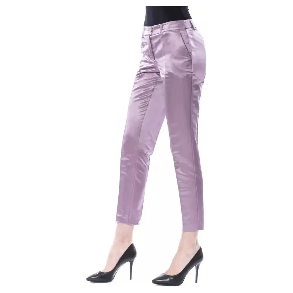 BYBLOS Purple Cotton Women Pants 1728,67345744032,BYBLOS,Casual Pants - Pants - Clothing,Clothing,IT44|L,Jeans & Pants - Women - Clothing,New with tags,Pants - Clothing,Purple,Women,Women - Clothing