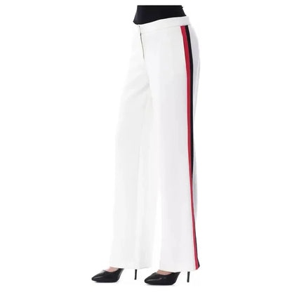 BYBLOS White Polyester Women Pants 1728,67345744032,BYBLOS,Casual Pants - Pants - Clothing,Clothing,IT40|S,IT42|M,Jeans & Pants - Women - Clothing,New with tags,Pants - Clothing,White,Women,Women - Clothing