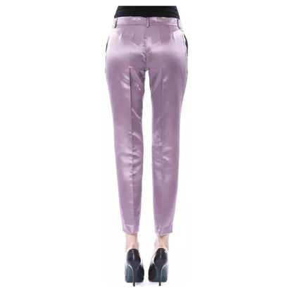 BYBLOS Purple Cotton Women Pants 1728,67345744032,BYBLOS,Casual Pants - Pants - Clothing,Clothing,IT44|L,Jeans & Pants - Women - Clothing,New with tags,Pants - Clothing,Purple,Women,Women - Clothing