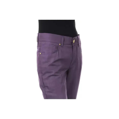 BYBLOS Purple Cotton Women Pant 1728,67345744032,BYBLOS,Casual Pants - Pants - Clothing,Clothing,Jeans & Pants - Women - Clothing,New with tags,Pants - Clothing,Purple,W28,W29,W30,Women,Women - Clothing