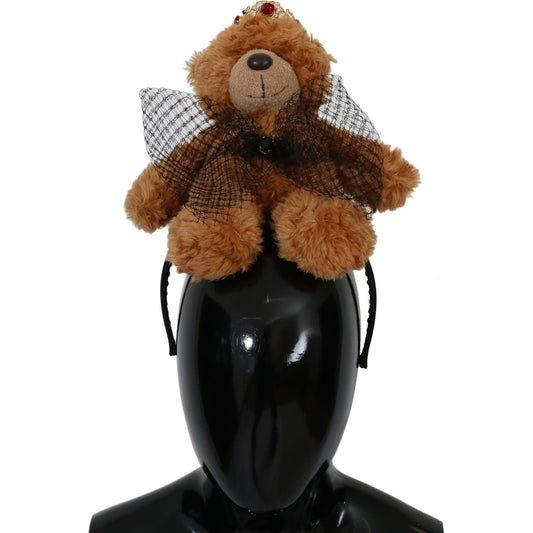 Dolce & Gabbana Teddy Bear Gold Crystal Crown Tiara Diadem Hair Band
