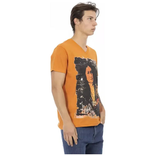 Trussardi Action Orange Cotton Men T-Shirt TR-22848-M
