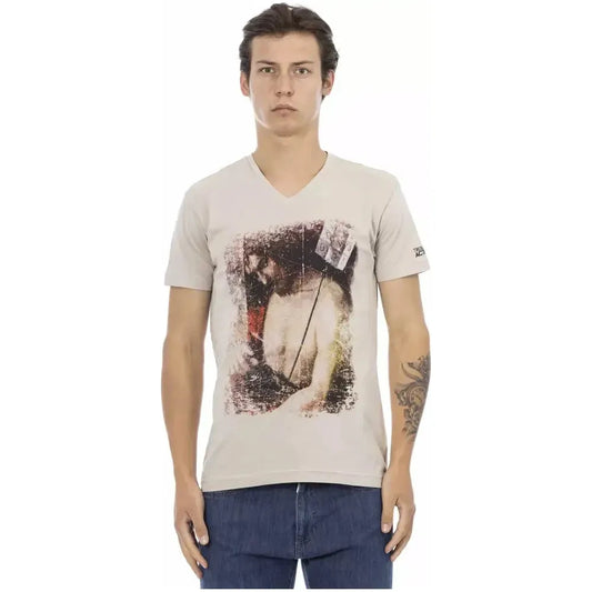 Trussardi Action Beige Cotton Men T-Shirt TR-22845-S