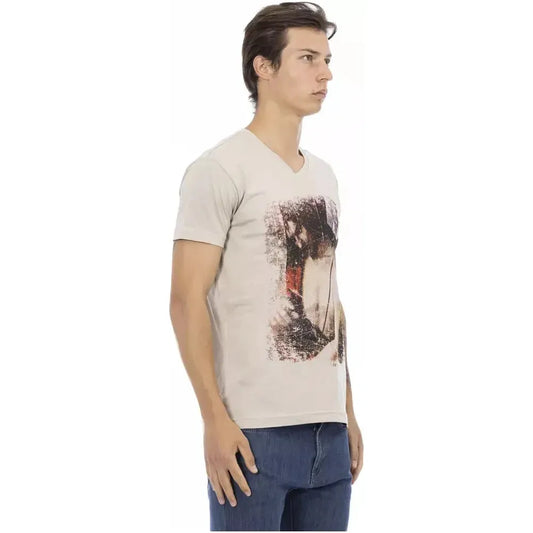 Trussardi Action Beige Cotton Men T-Shirt TR-22845-S