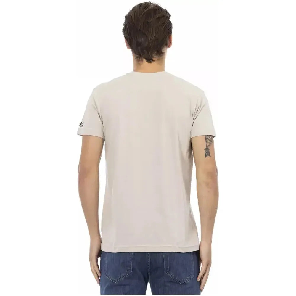 Trussardi Action Beige Cotton Men T-Shirt TR-22845-S
