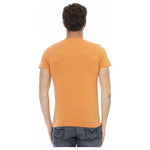 Trussardi Action Orange Cotton Men V-Neck T-Shirt TR-22823-M