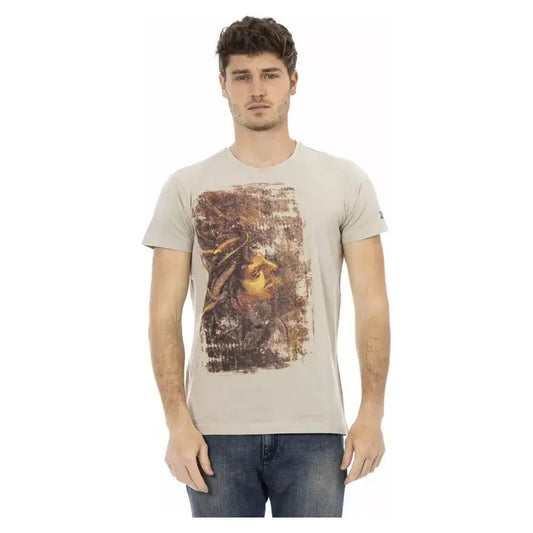 Trussardi Action Beige Cotton Men T-Shirt TR-22821-S