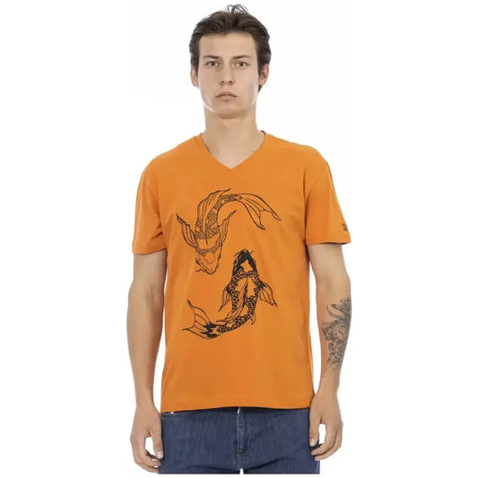 Trussardi Action Orange Cotton Men T-Shirt TR-22839-S