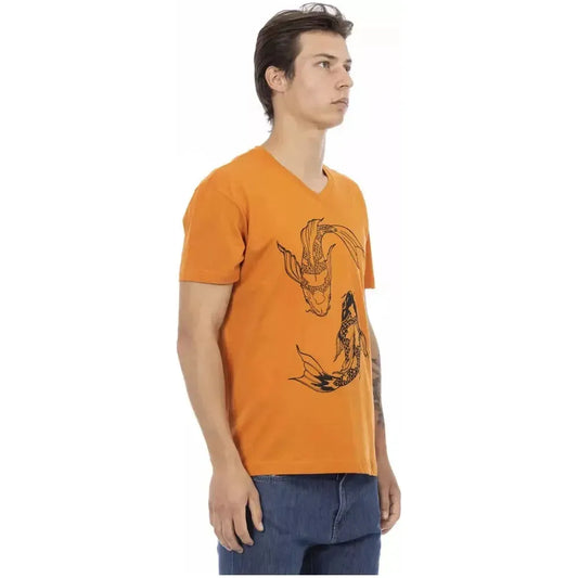 Trussardi Action Orange Cotton Men T-Shirt TR-22839-S