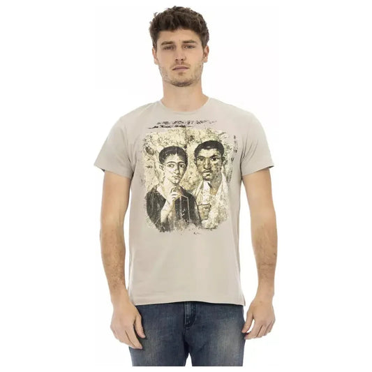 Trussardi Action Beige Cotton Men T-Shirt TR-22816-M
