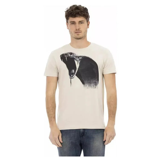 Trussardi Action Beige Cotton Men T-Shirt TR-22791-S