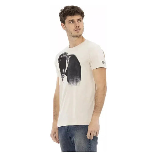 Trussardi Action Beige Cotton Men T-Shirt TR-22791-S