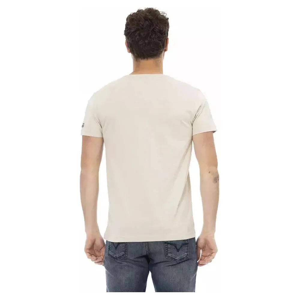Trussardi Action Beige Cotton Men T-Shirt TR-22791-S