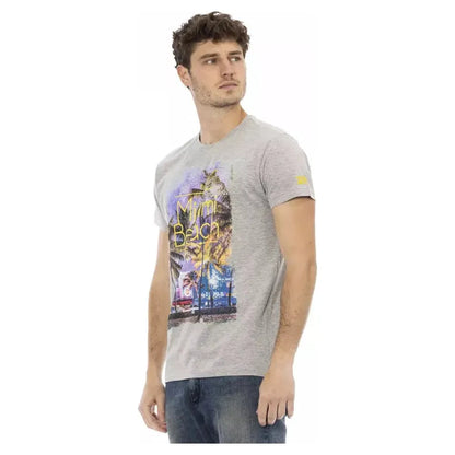 Trussardi Action Gray Cotton Men T-Shirt