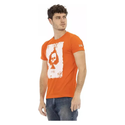 Trussardi Action Orange Cotton Men T-Shirt TR-22787-S