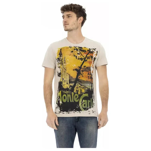 Trussardi Action Beige Cotton Men T-Shirt TR-22756-M