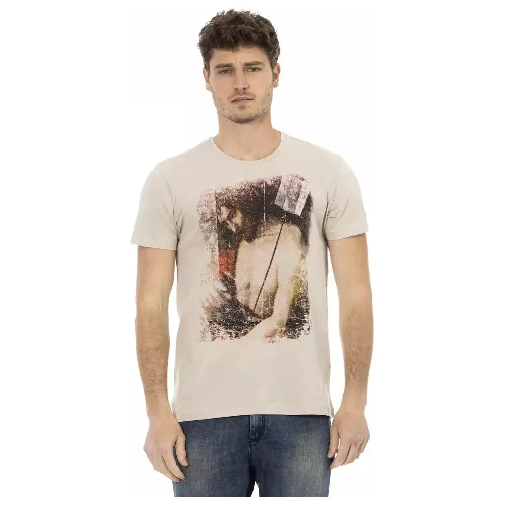 Trussardi Action Beige Cotton Men T-Shirt TR-22741-S
