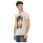Trussardi Action Beige Cotton Men T-Shirt TR-22741-S