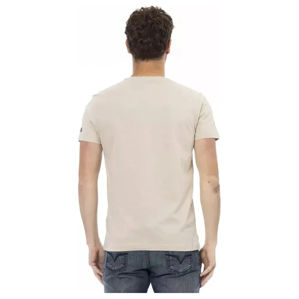Trussardi Action Beige Cotton Men T-Shirt TR-22741-S