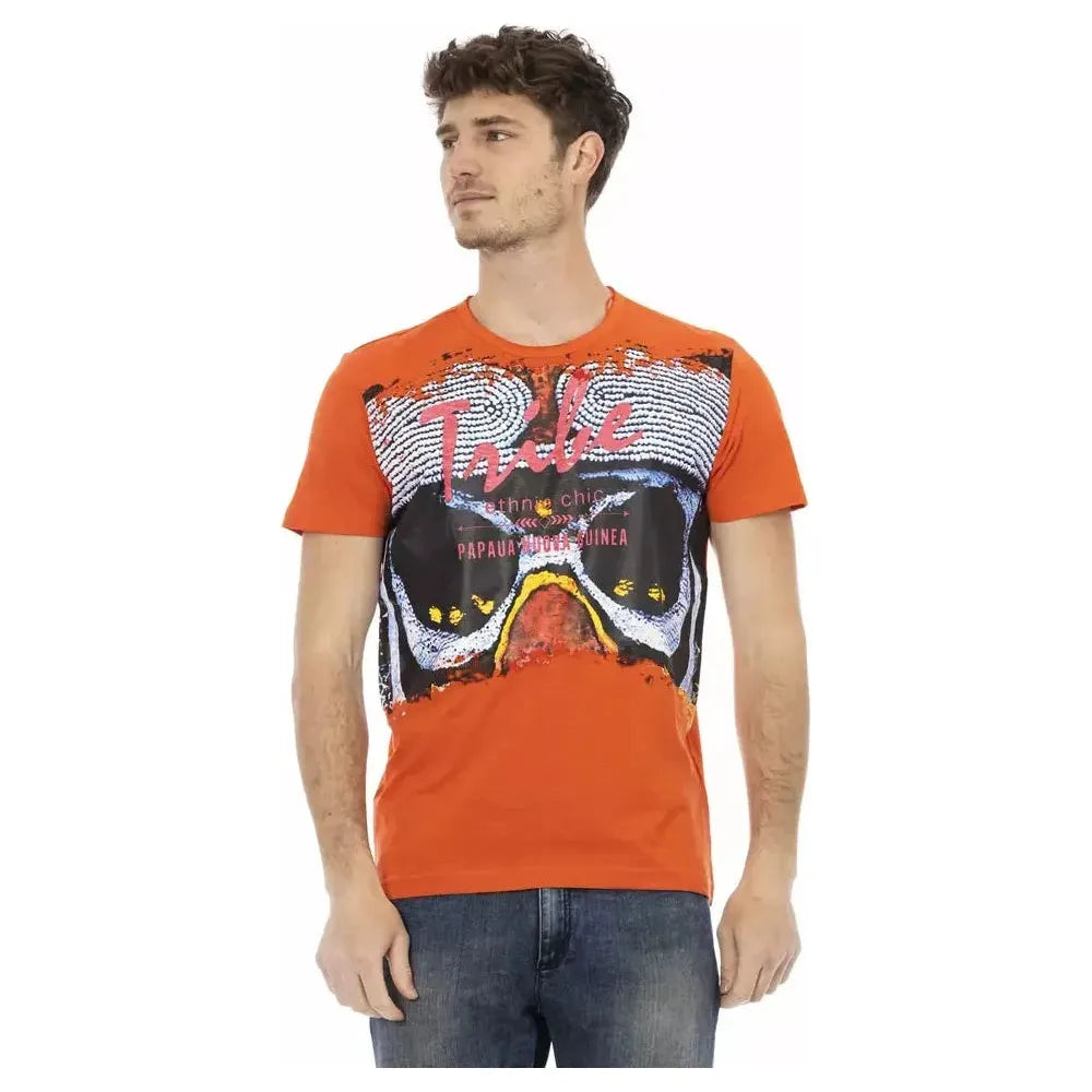 Trussardi Action Orange Cotton Men T-Shirt TR-22735-M