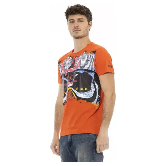 Trussardi Action Orange Cotton Men T-Shirt TR-22735-M