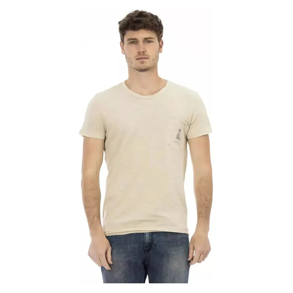 Trussardi Action Beige Cotton Men T-Shirt TR-22726-XL