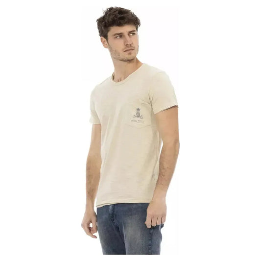 Trussardi Action Beige Cotton Men T-Shirt TR-22726-XL
