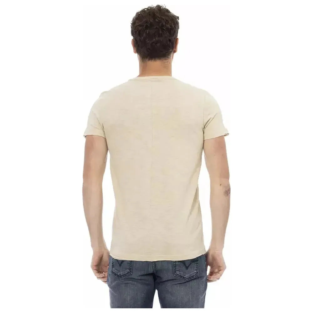 Trussardi Action Beige Cotton Men T-Shirt TR-22726-XL