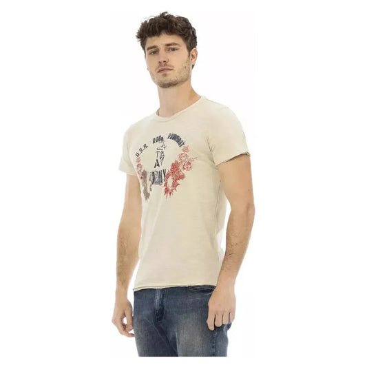 Trussardi Action Beige Cotton Men T-Shirt TR-22728-L