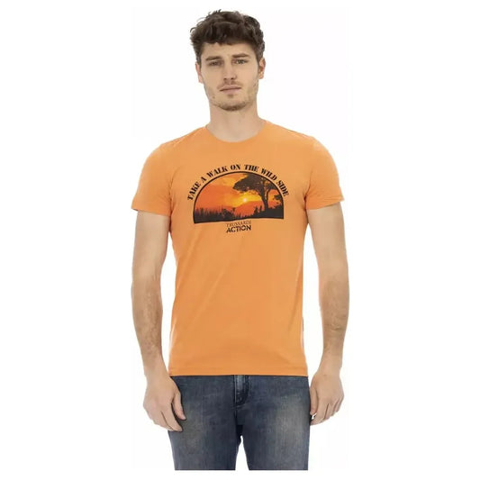 Trussardi Action Orange Cotton Men T-Shirt TR-22678-M