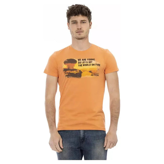 Trussardi Action Orange Cotton Men T-Shirt TR-22675-M