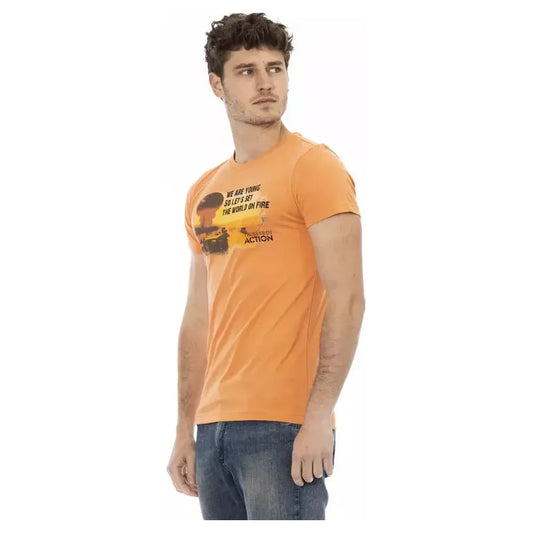 Trussardi Action Orange Cotton Men T-Shirt TR-22675-M