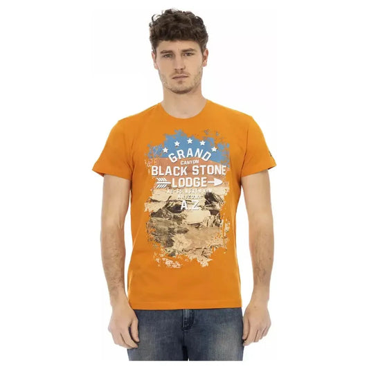 Trussardi Action Orange Cotton Men T-Shirt TR-22818-S
