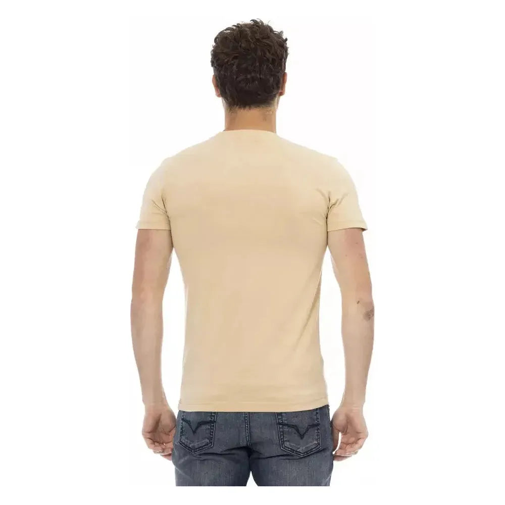 Trussardi Action Beige Cotton Men T-Shirt TR-22673-XL