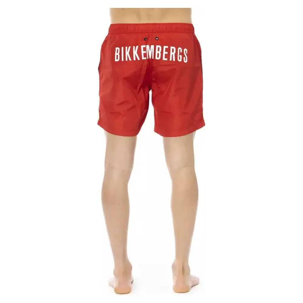 Bikkembergs Red Polyester Men Swim Short