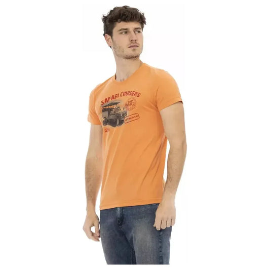 Trussardi Action Orange Cotton Men T-Shirt TR-22669-M