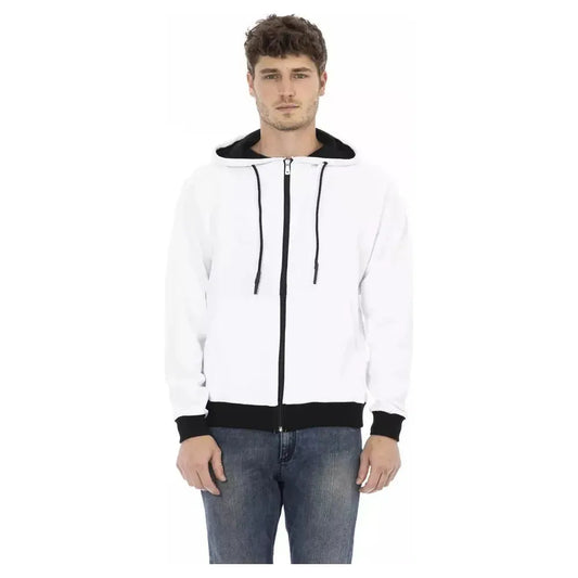 Baldinini Trend White Cotton Men Sweater BA-22610-3XL