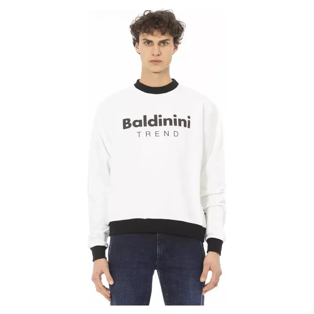 Baldinini Trend White Cotton Men's Hoodie